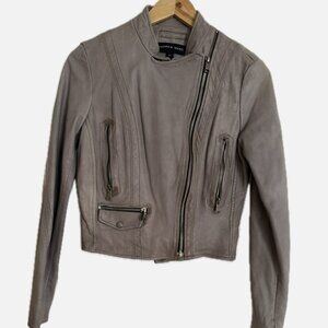 Andrew Marc | Gray Lambskin Leather Jacket - Size:XS